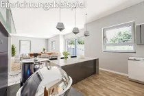 Küche Blick ins Wohnzimmer