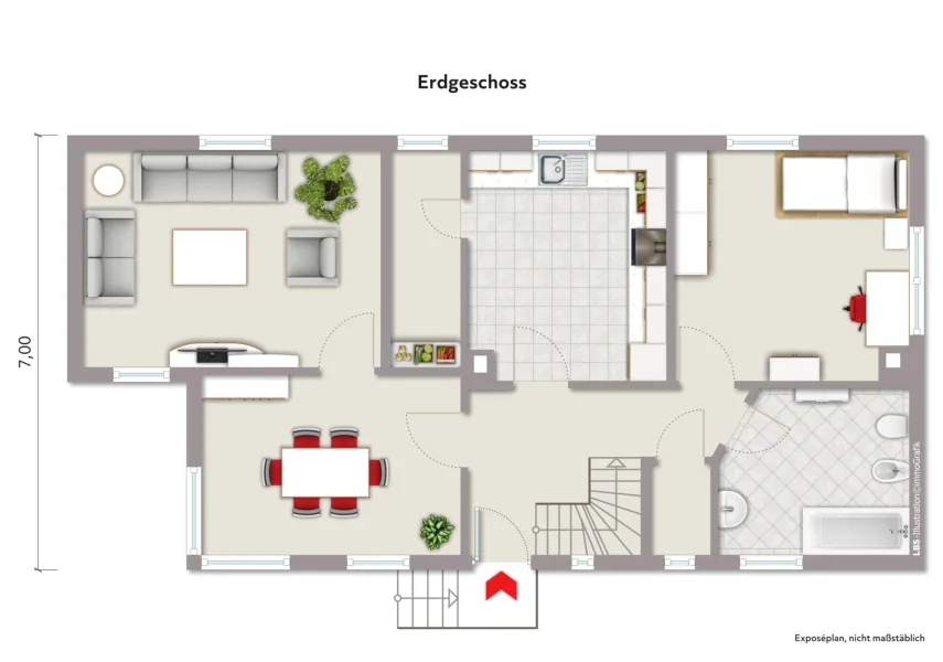 01 Erdgeschoss - Haus kaufen in Gaggenau - Alt und Jung unter einem Dach