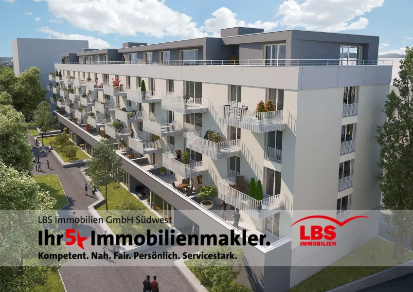 Ansicht Ost - Wohnung kaufen in Singen - Moderner Neubaujuwel - 2 Zi. in zentraler Lage 