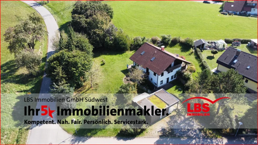 Luftbild  - Haus kaufen in Sauldorf - Einfamilienhaus mit ELW und schönem Eckgrundstück 