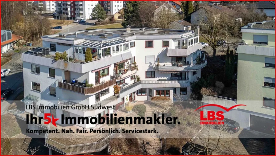 Luftbild - Wohnung kaufen in Stockach - Eigentumswohnung mit schönem Fernblick - 2023 neue Heizung + 2024 neue Fenster!