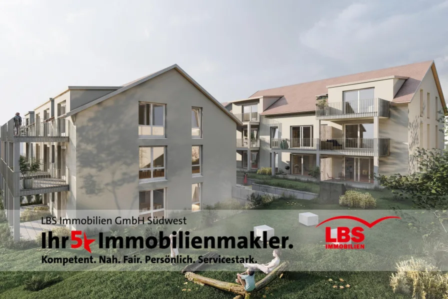 Haus 1 & 2 - Wohnung kaufen in Gomaringen - Sonniges Zuhause für Familien: 4,5-Zi. mit Garten!
