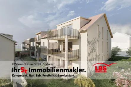 Haus 3 Seitenansicht - Wohnung kaufen in Gomaringen - Auf der Sonnenseite: Rückzugsort mit Terrasse & Garten!