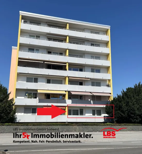 Blick zum Balkon - Wohnung kaufen in Biblis - Ideal für Kapitalanleger / Eigennutzer! 