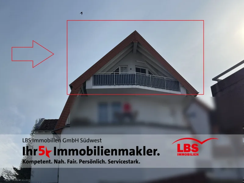 Blick zum Balkon der Wohnung - Wohnung kaufen in Biblis - Tolle Single Wohnung! 