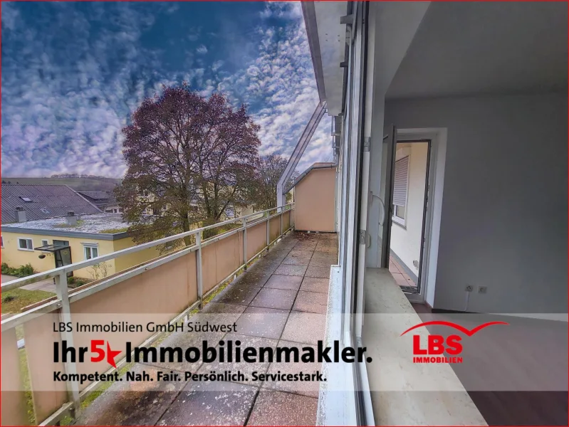 Terrasse - Wohnung kaufen in Wildberg - Einladende 3-ZKB mit Blick ins Grüne!
