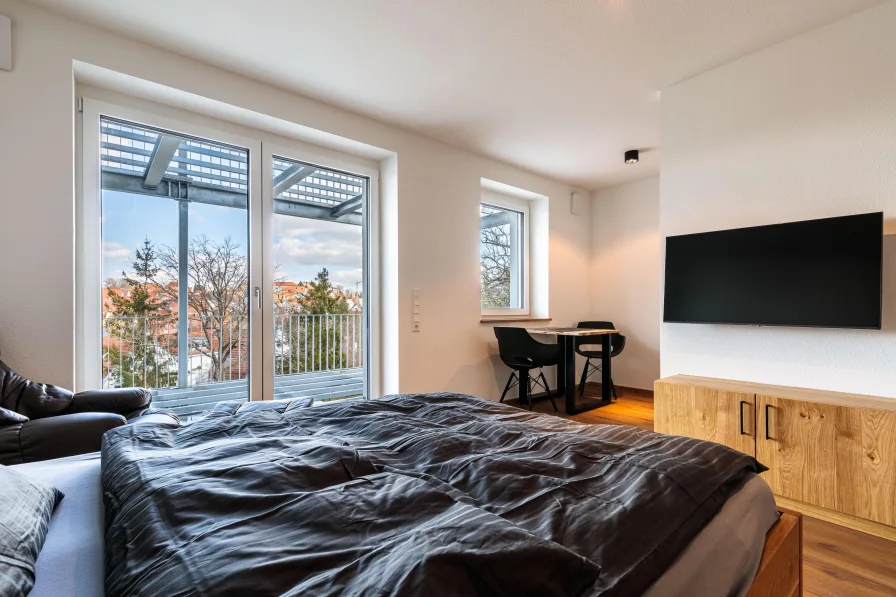 Großer Balkon mit Stadtblick - Wohnung mieten in Pfullendorf - Hochwertige Mietwohnung - voll möbliert! 