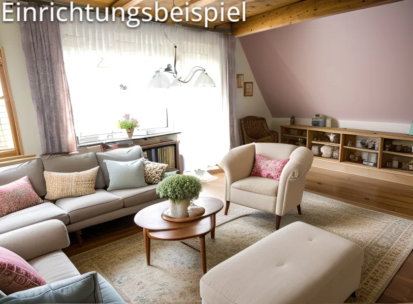 Freundliches Wohnzimmer im DG