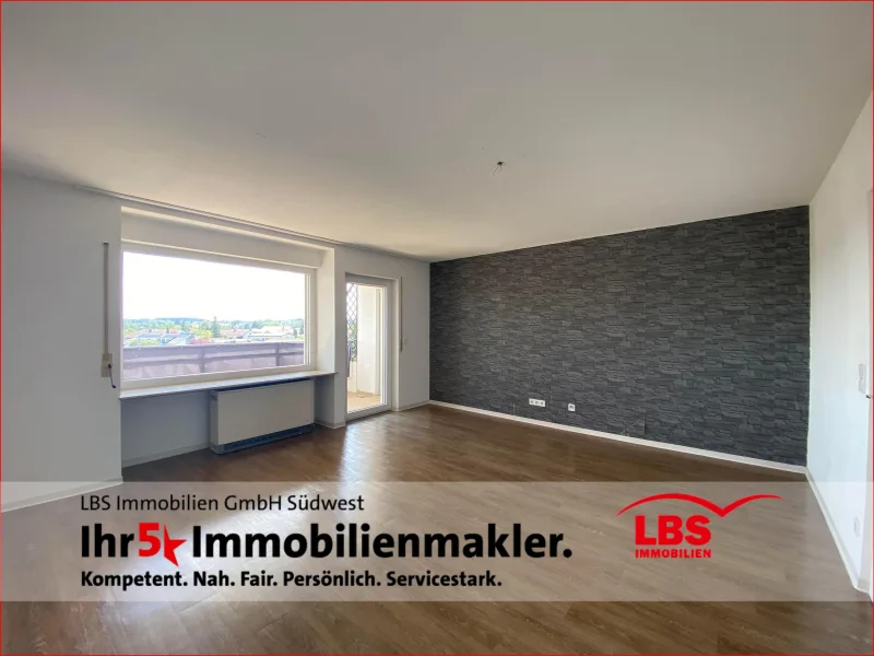 Wohnzimmer - Wohnung kaufen in Oberndorf - Pfiffige 3-Zimmer Wohnung mit Ausblick inkl. Garage