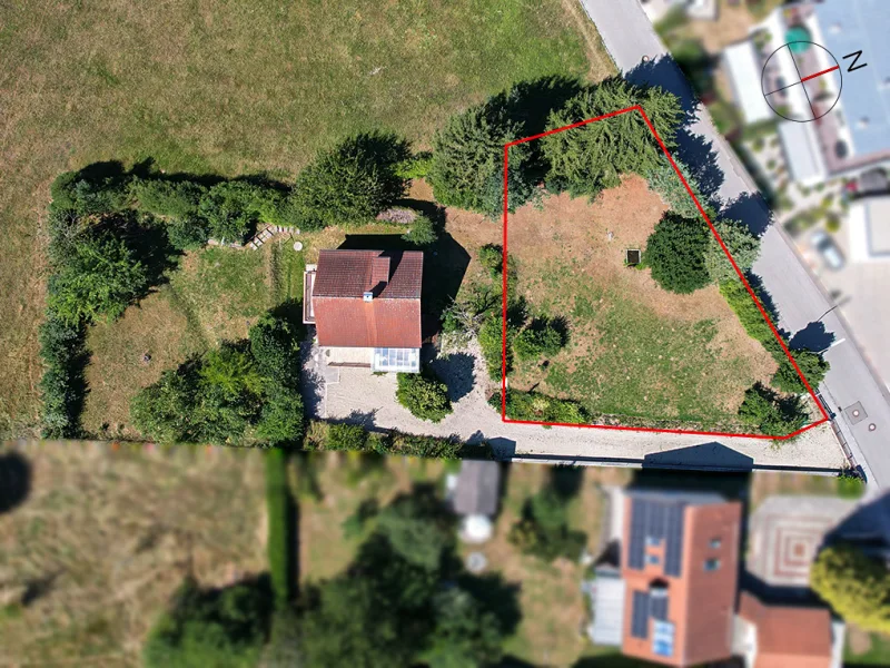 Vogelperspektive - Grundstück kaufen in Scheyern - Traumgrundstück am Ortsrand von Scheyern