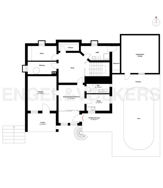 Hanggeschoss - Haupthaus und Einliegerwohnung