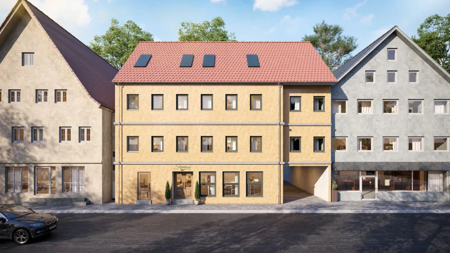 Visualisierung Außenfassade - Wohnung kaufen in Wolnzach - Zentral Wohnen im Preysinger Hof – Sonderabschreibung inklusive