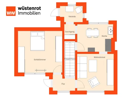 Erdgeschoss - Haus kaufen in Wriezen - Kompakte Doppelhaushälfte auf drei Etagen vier Zimmer in Wriezen "Jung kauft Alt" förderfähig