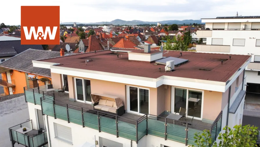 Außenansicht - Wohnung kaufen in Bürstadt - Attraktive 3 Zimmer Penthouse-Wohnung mit 3 Dachterrassen ***PROVISIONSFREI für den Käufer***