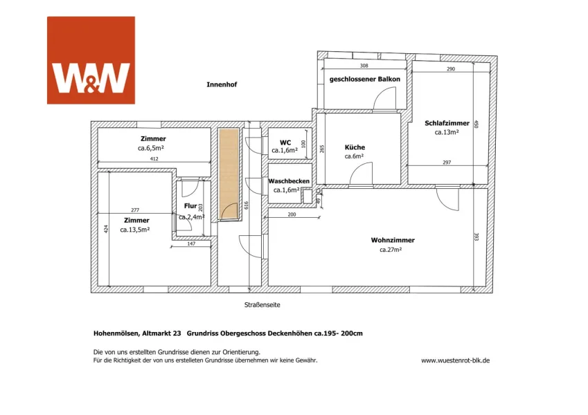 Hohenmölsen, Altmarkt 23, Grundriss Obergeschoss(1)