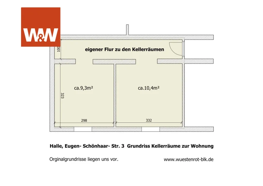 Halle, Eugen- Schönhaar- Str. Grundriss Kellerräume zur Wohnung