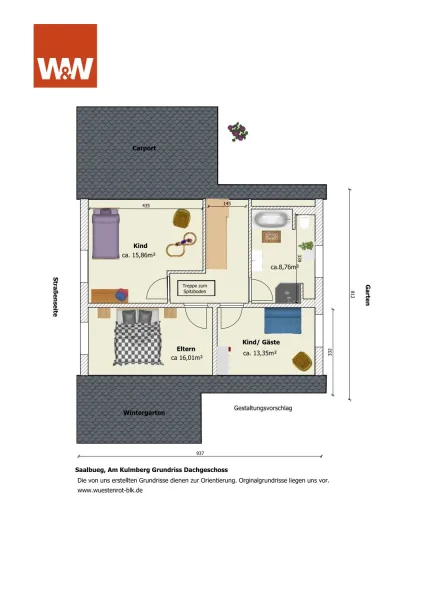 Saalburg, Am Kulmberg Grundriss Dachgeschoss