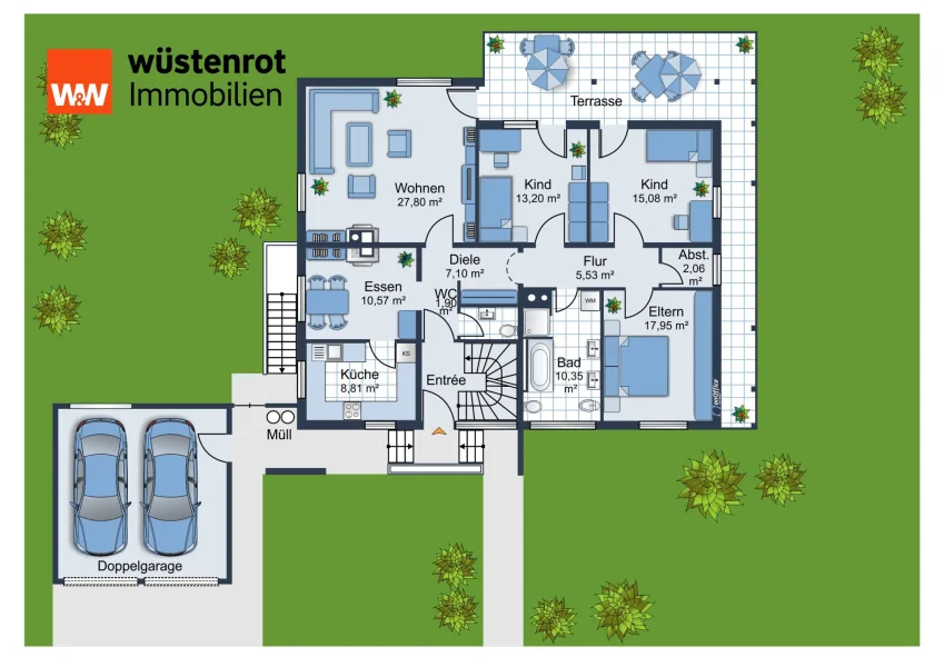 Grundriss - Wohnung mieten in Oberhaid - Modernes Wohnen:Frisch renovierte 4,5-Zimmer-Wohnungmit Terrasse und Garage