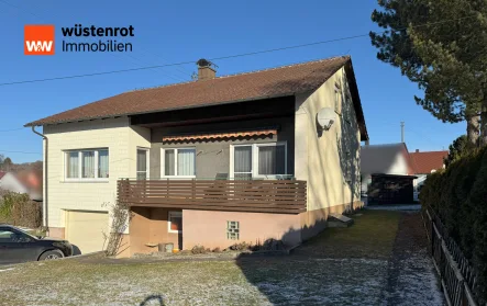 Süd-Ansicht - Haus kaufen in Sankt Johann-Upfingen - Ihr Rückzugsort im Grünen - Charmantes Einfamilienhaus in einer idylischer Lage