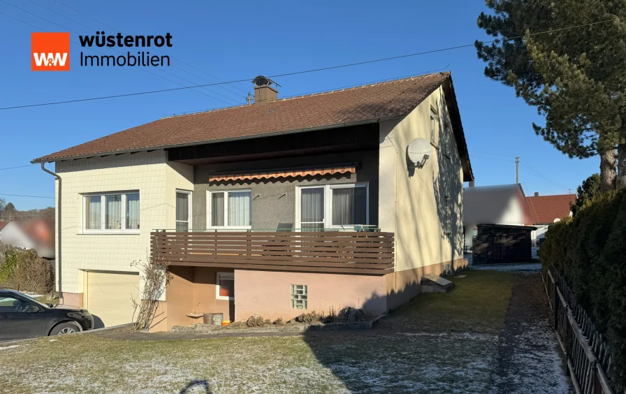 Süd-Ansicht - Haus kaufen in Sankt Johann-Upfingen - Ihr Rückzugsort im Grünen - Charmantes Einfamilienhaus in einer idylischer Lage