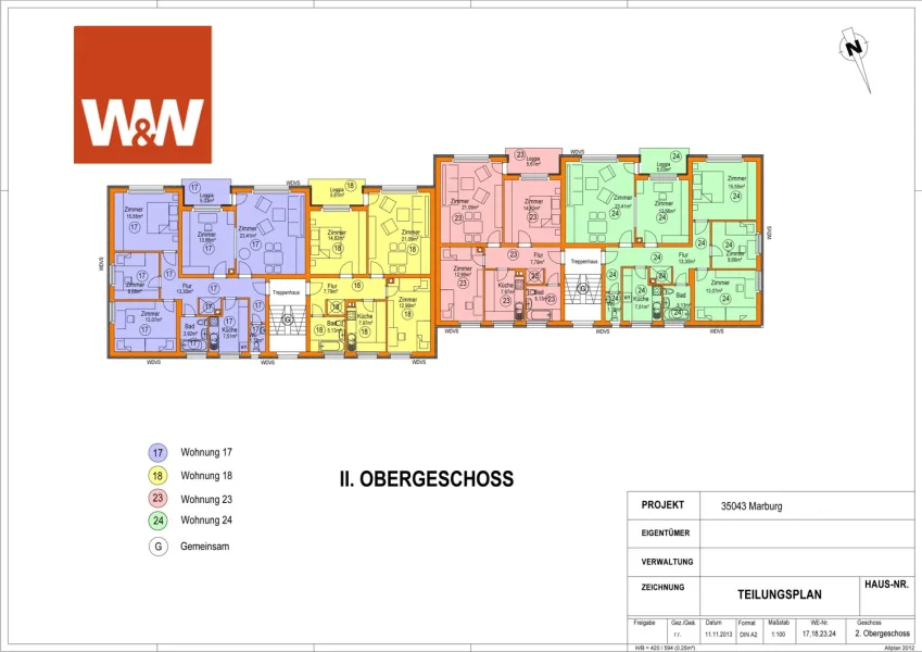 Grundrisse II.OG Haus 1 + 2