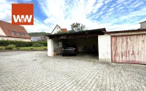 Doppelcarport und Garage zugehörig zum Vorderhaus