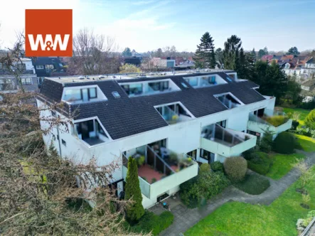 Luftaufnahme 1 - Wohnung kaufen in Bremen - Schöne Eigentumswohnung im Erdgeschoss mit Tiefgaragenstellplatz und 2 Terrassen