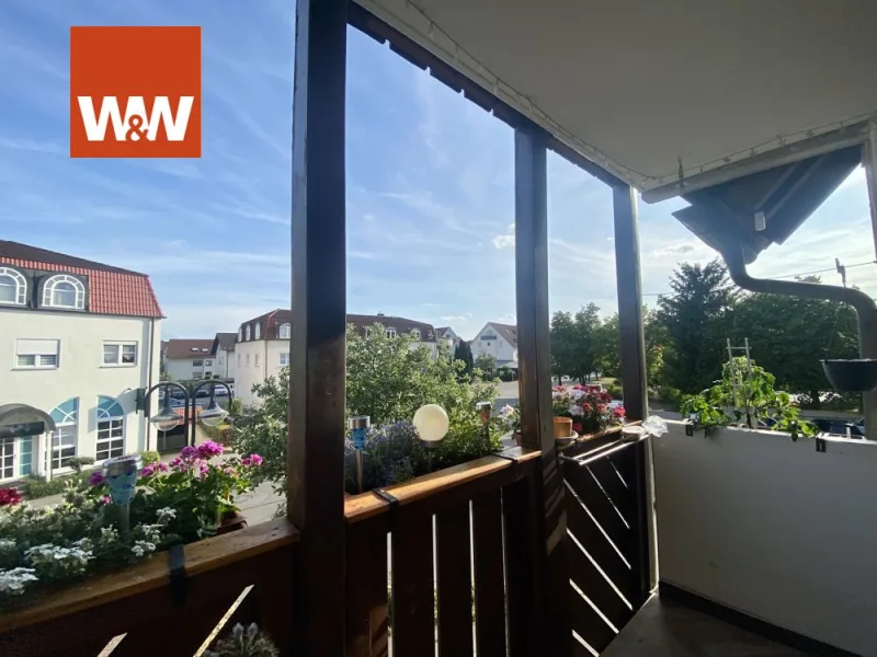 Aussicht vom Balkon - Wohnung kaufen in Meckenbeuren / Reute - Schöne sonnige 3-Zi.-Whg. mit Balkon