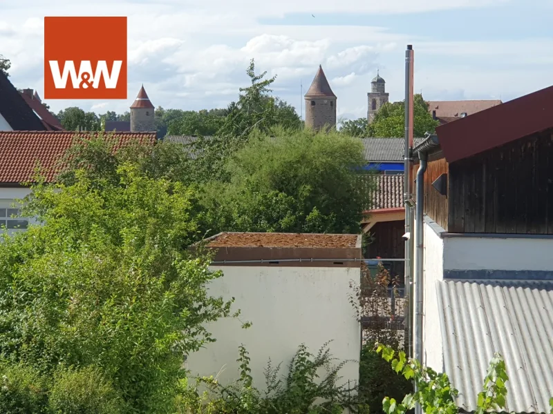 Blick vom Büro  zur Altstadt von Dinkelsbühl