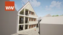 Neubau Südansicht von den 4 Altstadtwohnungen in Altdorf