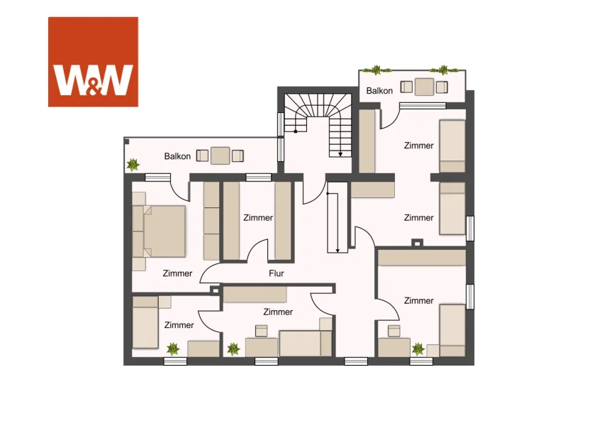 1. OG Hauptwohnung verbunden mit dem EG über ein in der Wohnung liegende Holztreppe