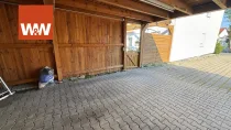 Carport mit zwei PKW Stellplätzen und Gartenzugang