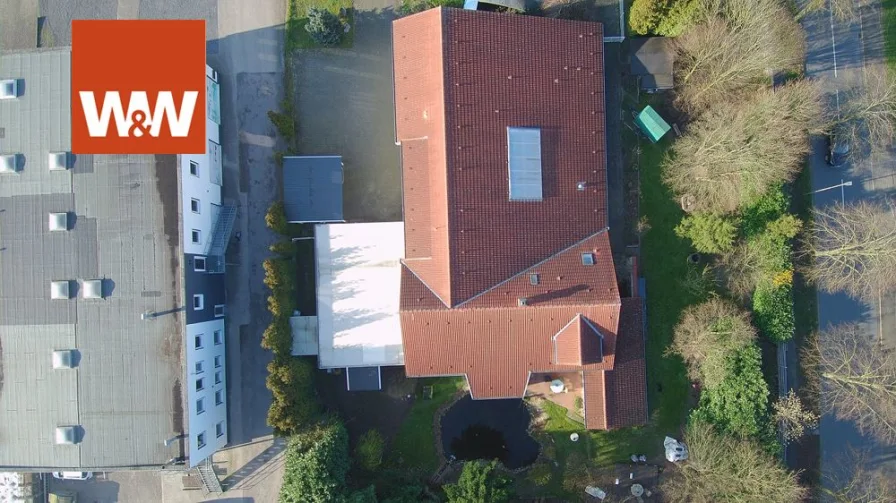 Draufsicht - Sonstige Immobilie kaufen in Neukirchen-Vluyn - Vielseitig nutzbare Gewerbefläche/Büros/ Werkräume mit Eigentümerwohnung in Neukirchen.