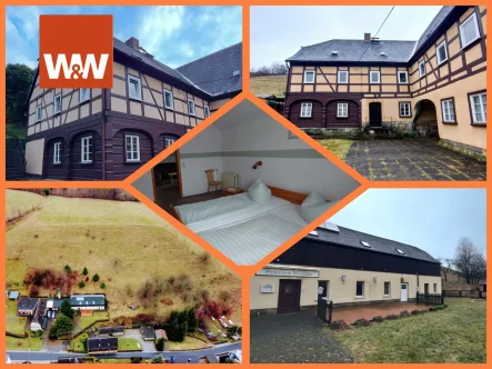 Startbild Collage - Gastgewerbe/Hotel kaufen in Kirnitzschtal / Saupsdorf - Angebotsverfahren - Landgasthof mit Pension - Umgebindehaus mit viel Platz und XXL Grundstück