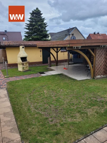 Blick auf Garage