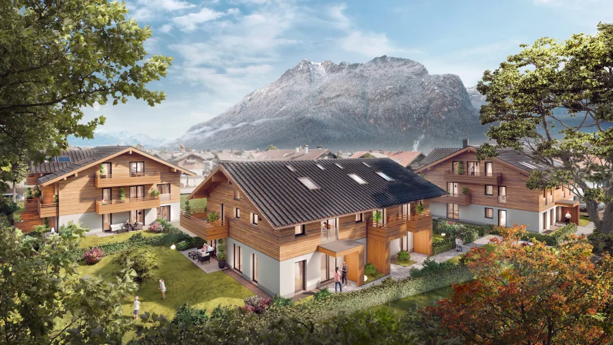  - Haus kaufen in Garmisch-Partenkirchen - Exklusive Stadthäuser im Landhausstil - Haus B - Mittelhaus
