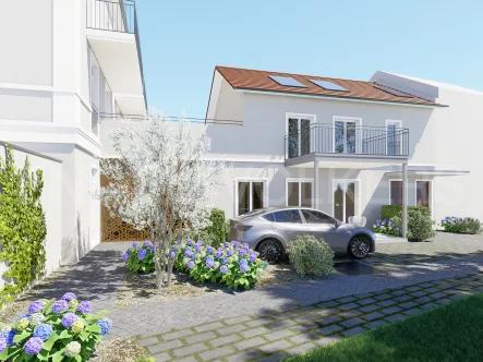 Aussenansicht - Animation - Wohnung kaufen in München - Erstbezug - neue 3-Zimmer-Maisonette- Wohnung mit Balkon und offenem Grundriss