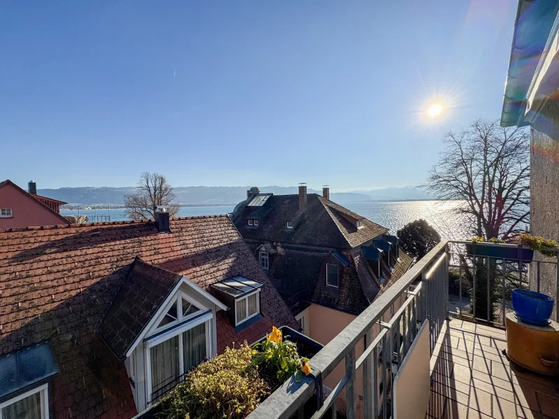 Ausblick zum Bodensee vom Balkon