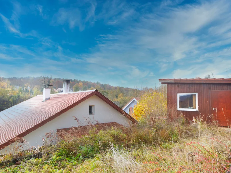 Ausblick mit Sauna-Haus