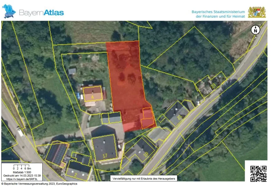 Mögliche Grundstücksgrenzen - Fläche ca. 750 m²