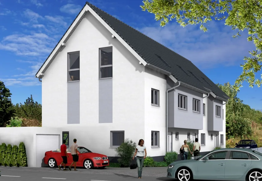 Strassenansicht - Haus kaufen in Hilden - Zukunftsorientiertes STADTHAUS in Hilden Endhaus 1