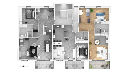 Grundriss 2. Obergeschoss - Wohnung kaufen in Erkrath - Modernes Wohnen im "Cityquartier Erkrath" WE15 3. OG mit Balkon