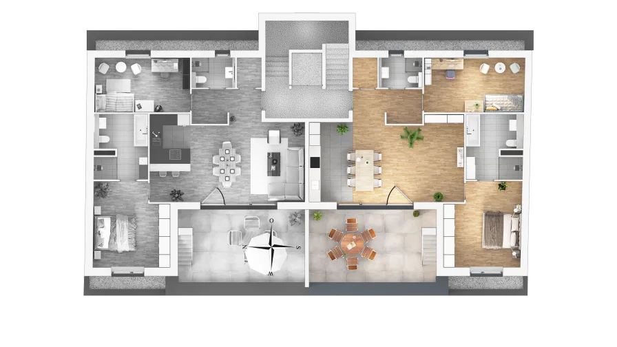 Grundriss 4. Obergeschoss - Wohnung kaufen in Erkrath - Modernes Wohnen im "Cityquartier Erkrath" Penthouse mit Terrasse und Dachgarten