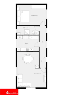 Titelbild - Wohnung mieten in Sondershausen - Erstbezug nach Sanierung - 2-Zimmer-Wohnung im Erdgeschoss