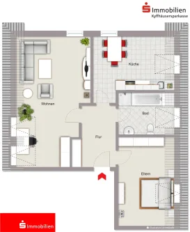 Titelbild - Wohnung mieten in Sondershausen - Große 2-Raum-Wohnung in sehr zentraler Lage