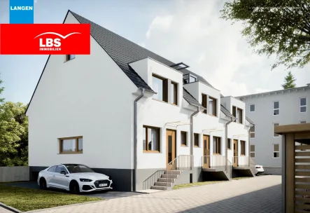 Vorderansicht Häuser 5-7 - Haus kaufen in Maintal - **Modernes Wohnen ohne Kompromisse ! Neubau RMH mit Keller - schlüsselfertig !***