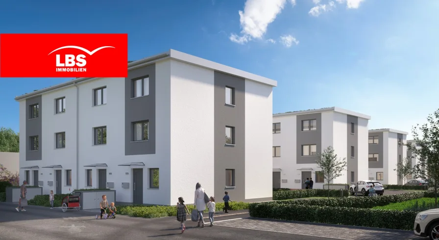 Animation BV Reihenhäuser Wi-Künstlerviertel - Haus kaufen in Wiesbaden - Moderne und familienfreundliche Reihenhäuser -Neubau mit Vollkeller- im Wi-Künstlerviertel