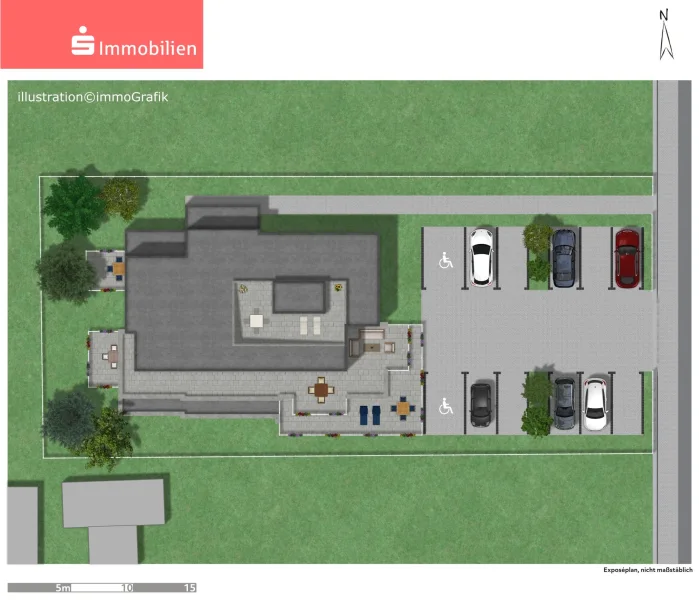 Freiflächenplan Visualisierung - Wohnung kaufen in Gersfeld - Neubau: charmante 2,5-Zimmer-Wohnung mit Terrasse