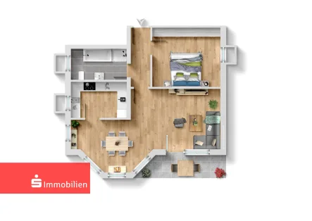 2-Zimmer-Terrassenwohnung - Wohnung kaufen in Künzell - Charmante Terrassenwohnung in Künzell!