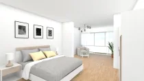 Visualisierung: Schlafzimmer mit Blick zur Terrasse